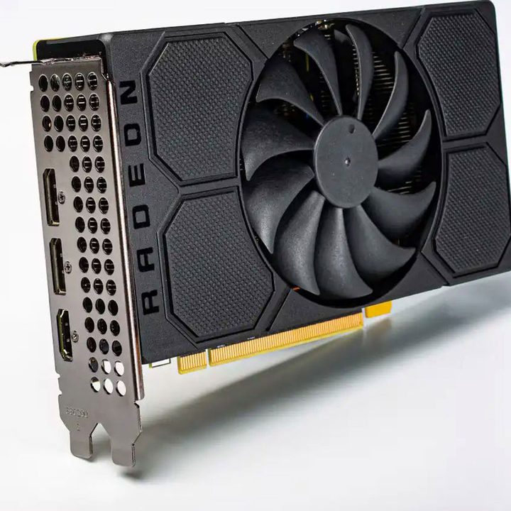 An AMD RX 5500 XT graphics card.