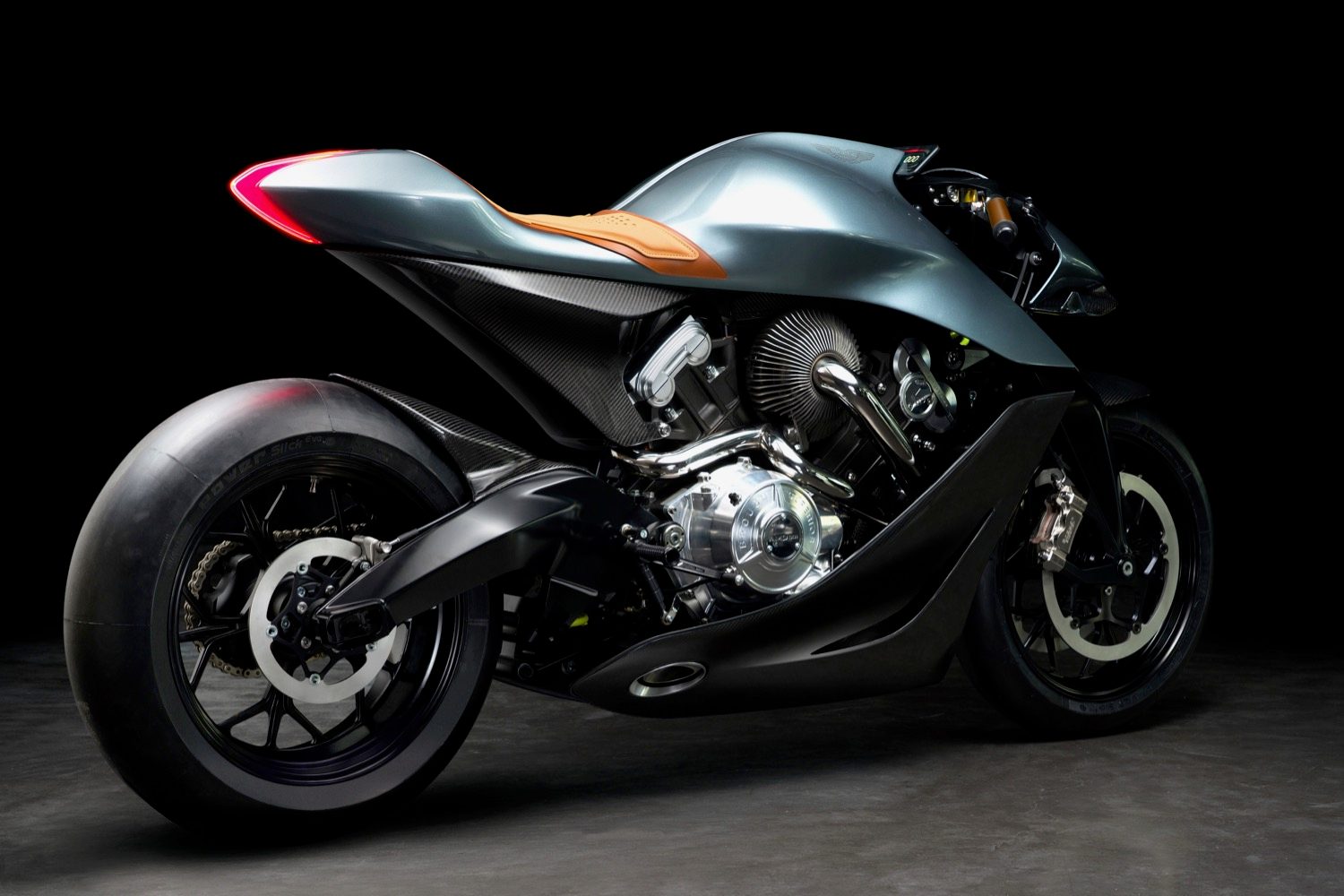 aston martin launches its first motorcycle amb 001 by and brough superior