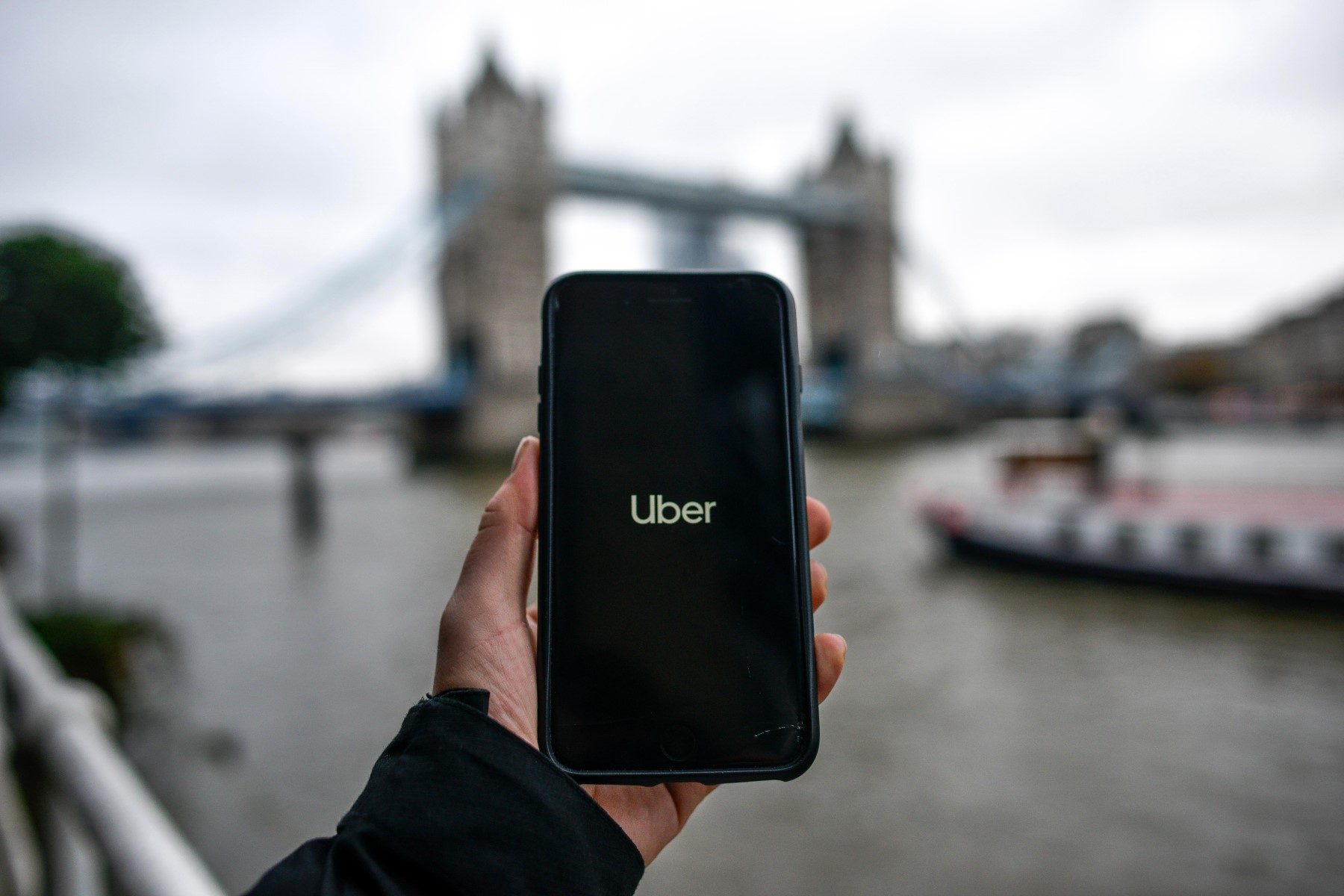 The Uber app being used in London, England