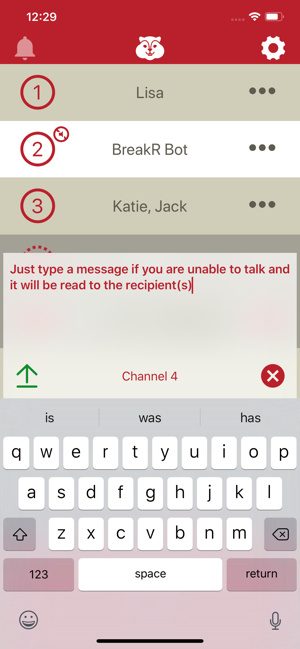 Breakr app walkie talkie text to speech. .