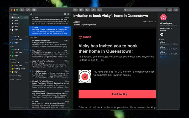 Best email apps for Mac: Canary Mail