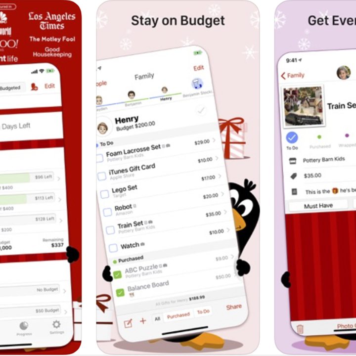 The Christmas List app.