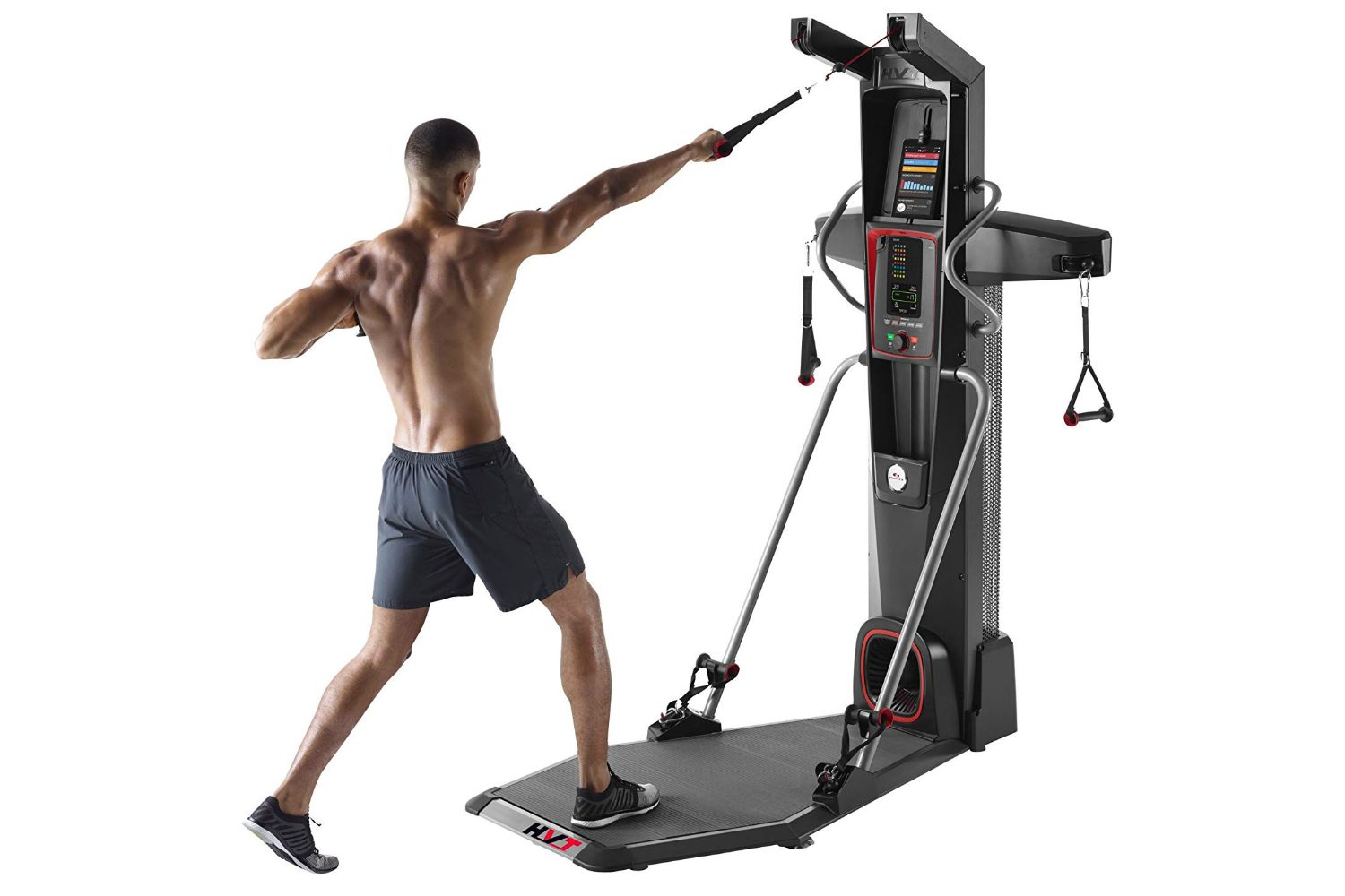 man using bowflex hvt trainer