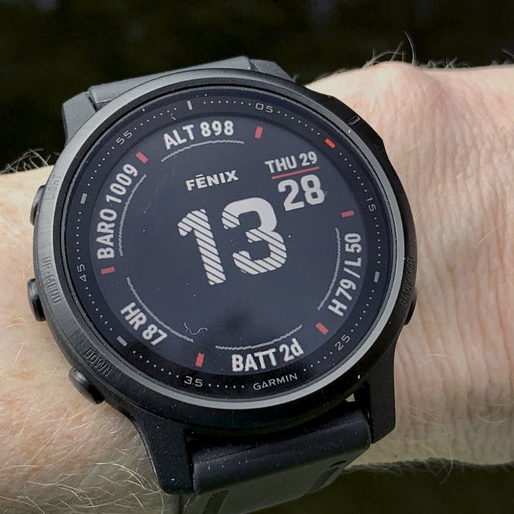 Man wearing Garmin Fenix 6 Pro.