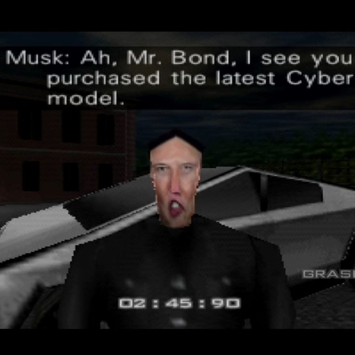 elon musk tesla cybertruck hacked into nintendo 64 golden eye n64 1