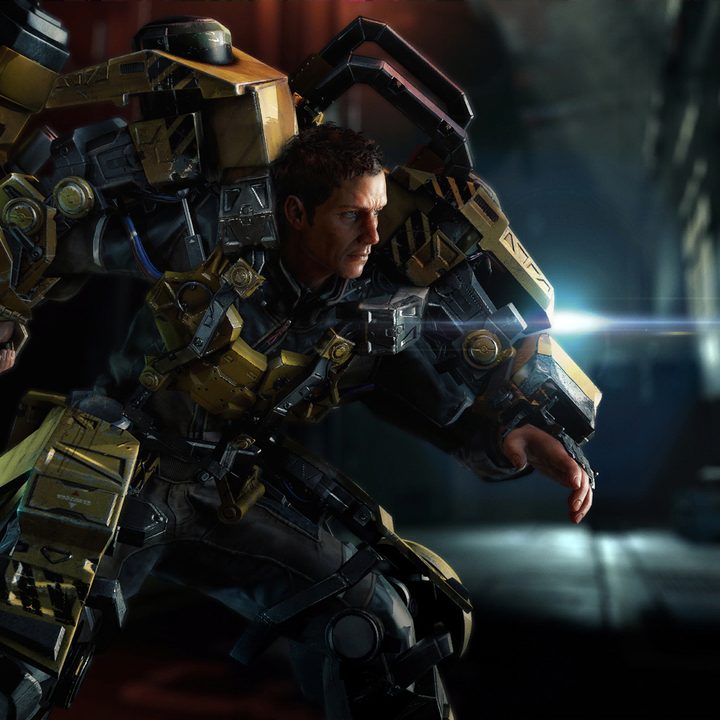 Main character in armor suit in The Surge.