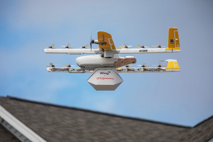 Wing Drone with Walgreens Package