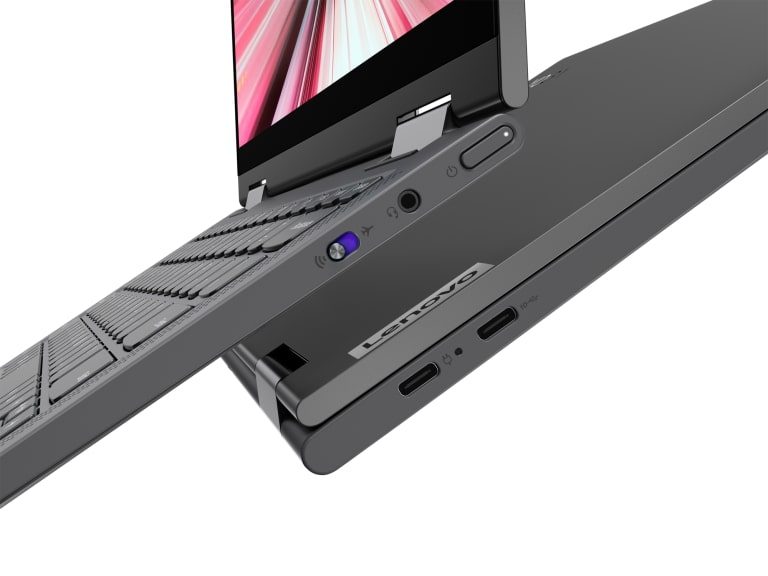 lenovo flex 5g first pc ces 2020 12 yoga 14inch closeup ports both sides 768x576
