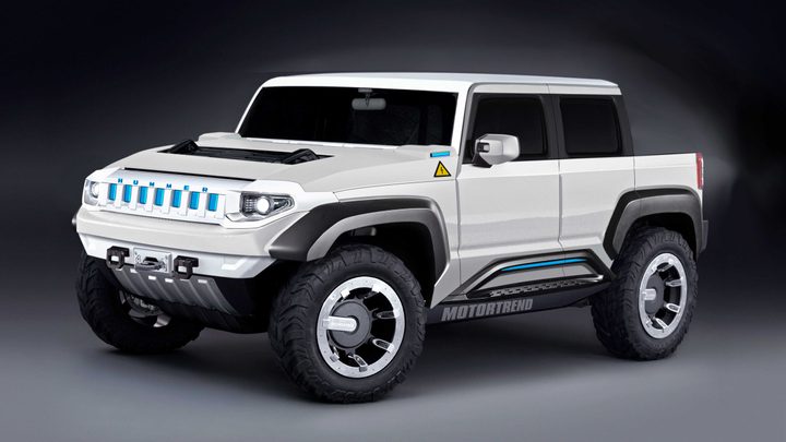 White Hummer EV Pickup