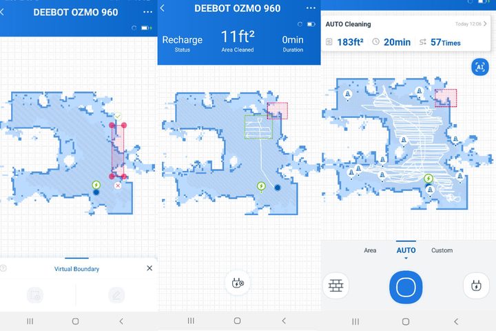 Ecovacs Deebot 960 cleaning maps