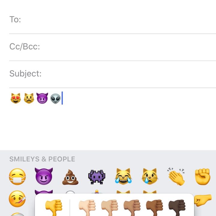 Tap and hold for alternates in iOS 13 and 14 emoji.