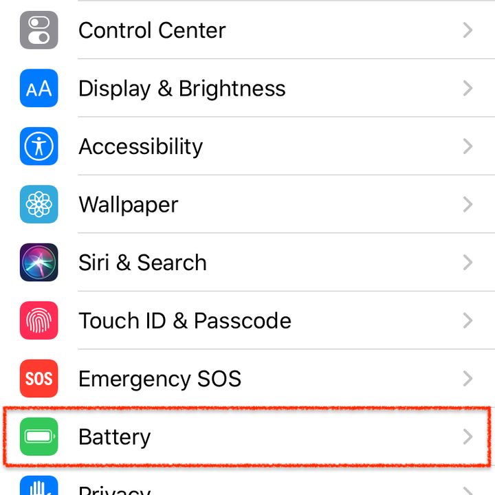 iPhone battery stats.