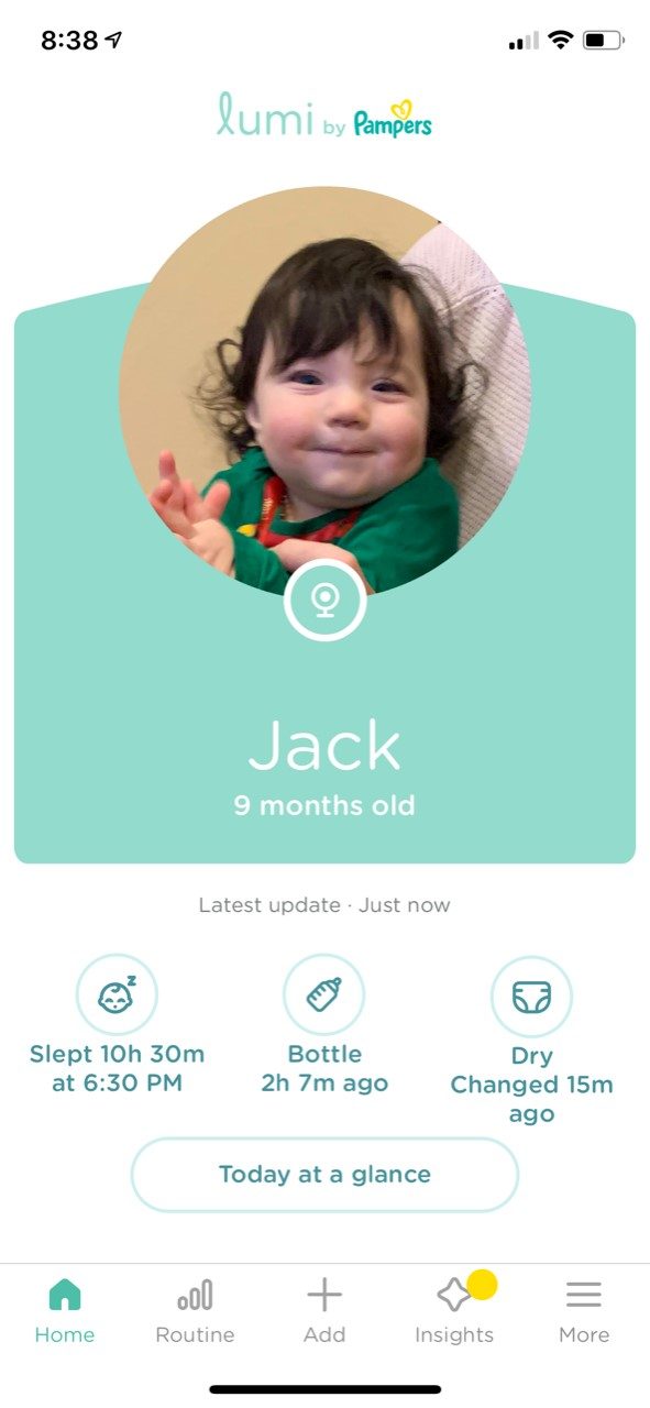 Lumi by Pampers app home screen