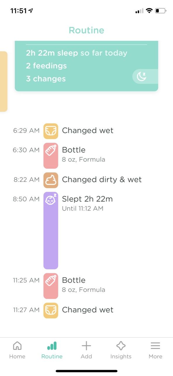 Lumi by Pampers app timeline