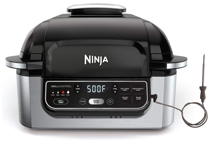 The Ninja Foodi Indoor Grill and probe.
