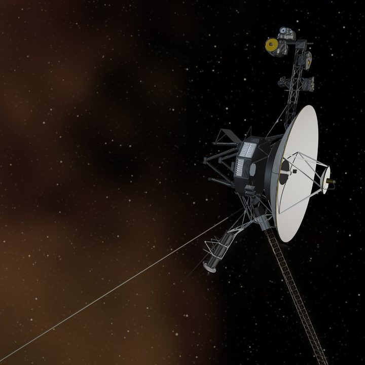 In an artist's depiction, the Voyager 1 craft continues to cruise through interstellar space.