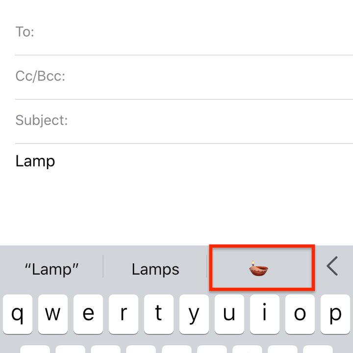 Predictive text in iOS 13 and 14.