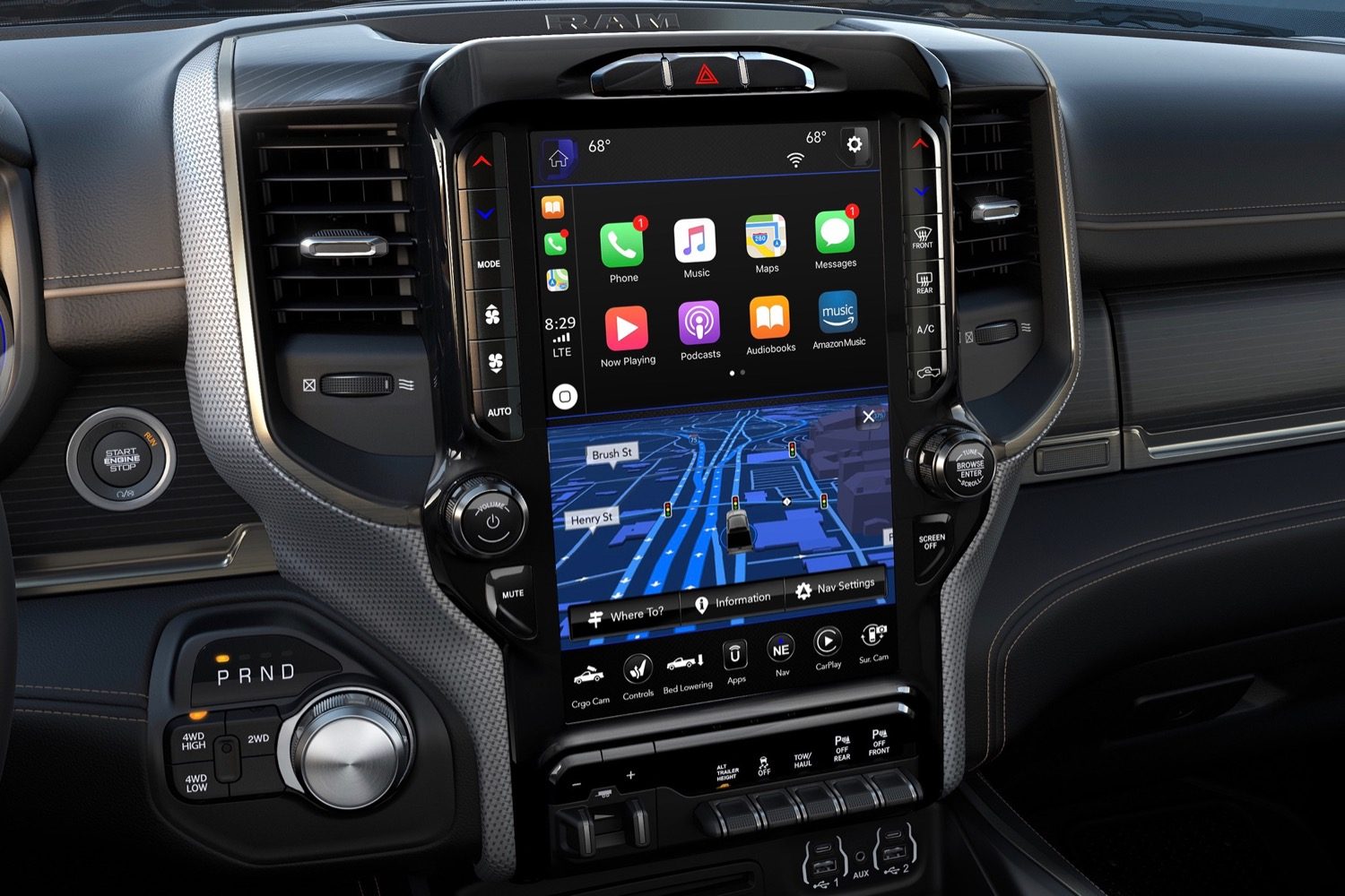 2020 Ram Heavy Duty Uconnect 4C 12-inch split screen