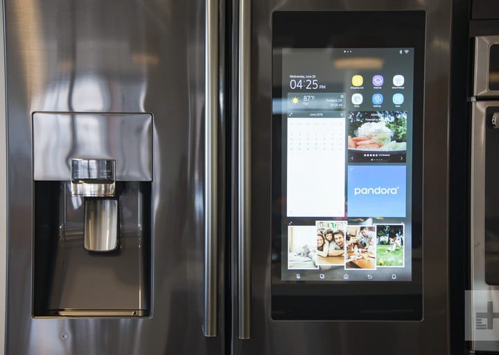 Samsung Family Hub fridge touchscreen.
