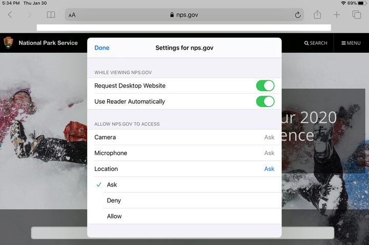 iPadOS desktop settings