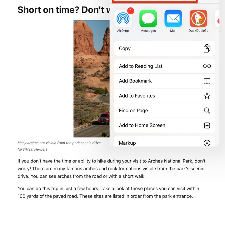 iPadOS sharing