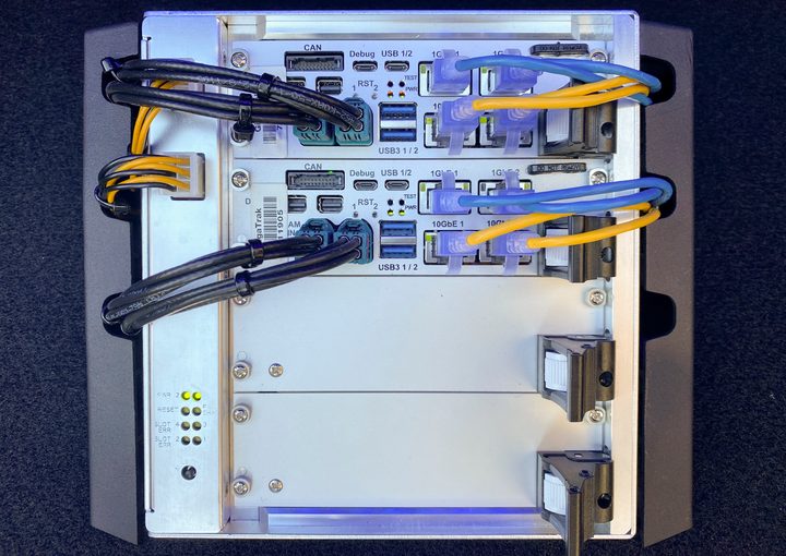 Close-up of Qualcomm's trunk-based Snapdragon Ride unit at CES 2020