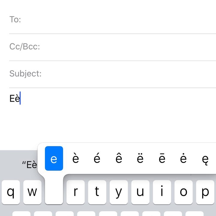 Tap and hold for alternates in iOS 13 and 14.