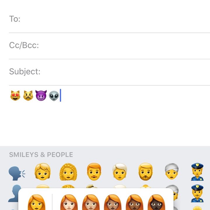 Tap and hold for alternates in iOS 13 and 14 emoji.