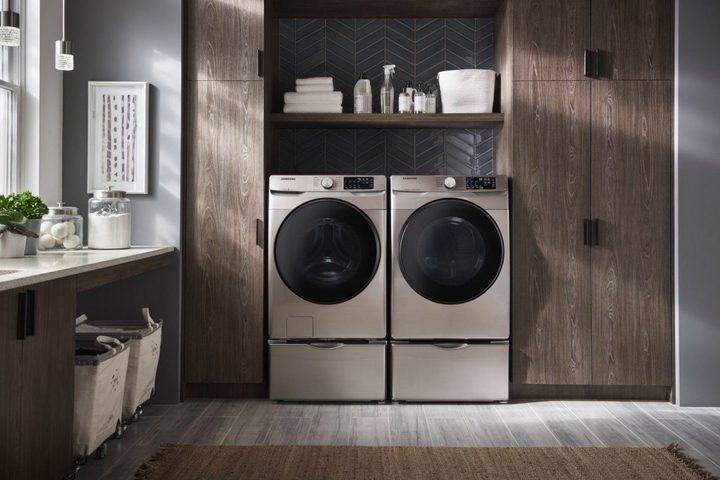 washer and dryer in laundry room