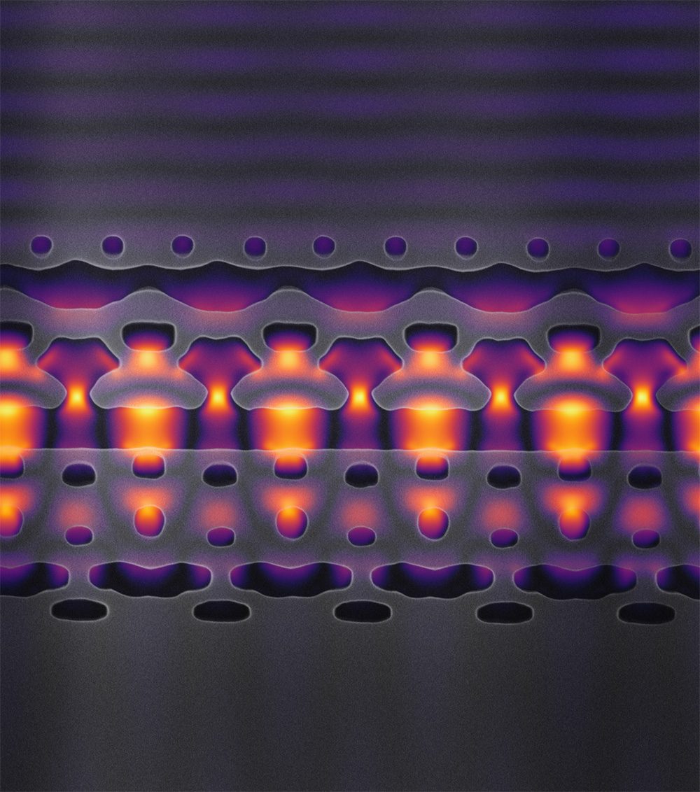 A magnified image of an accelerator-on-a-chip