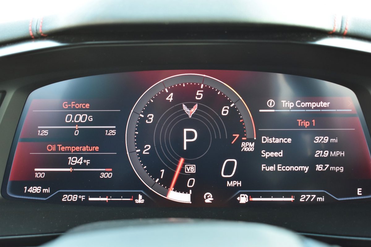 2020 Chevrolet Corvette Stingray digital instrument cluster
