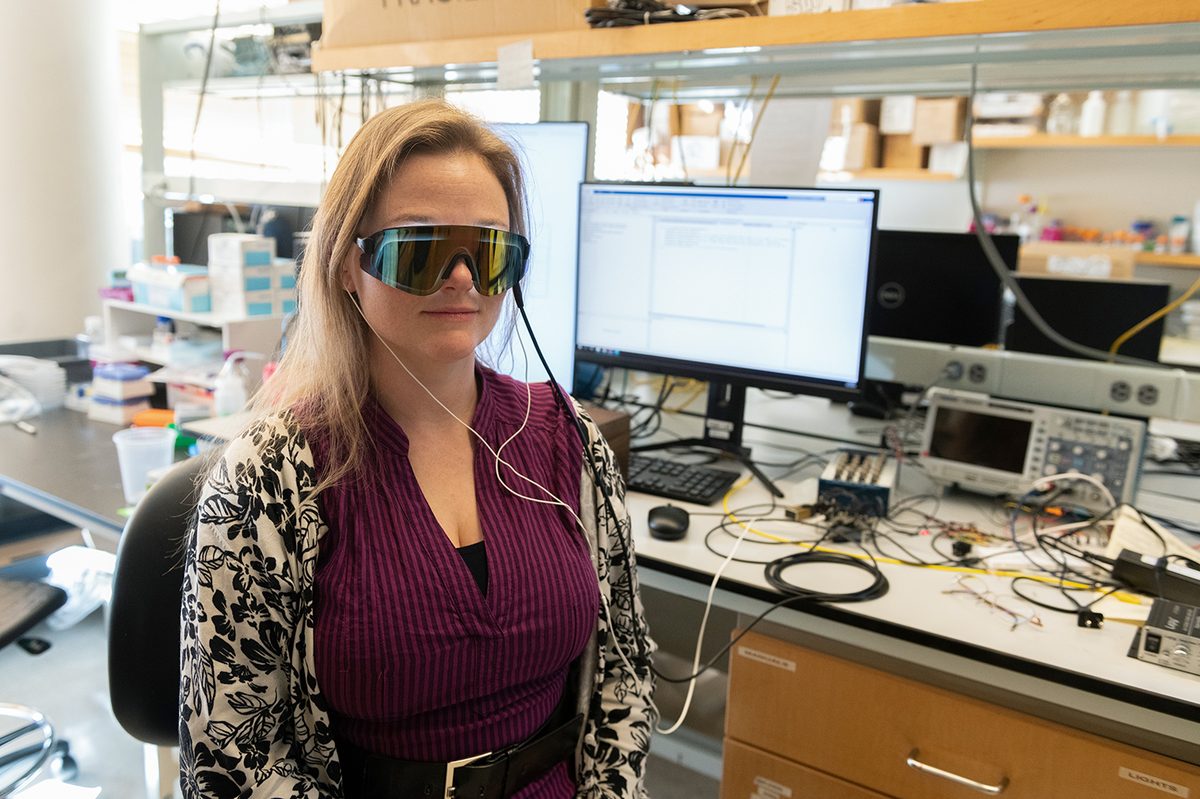 Alzheimers researcher wearing glasses