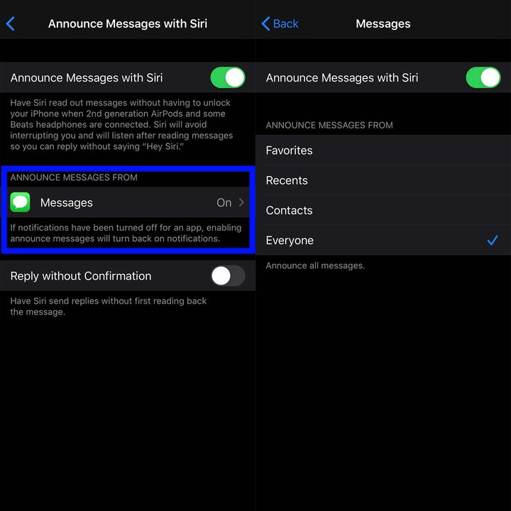 Select Message Announcements