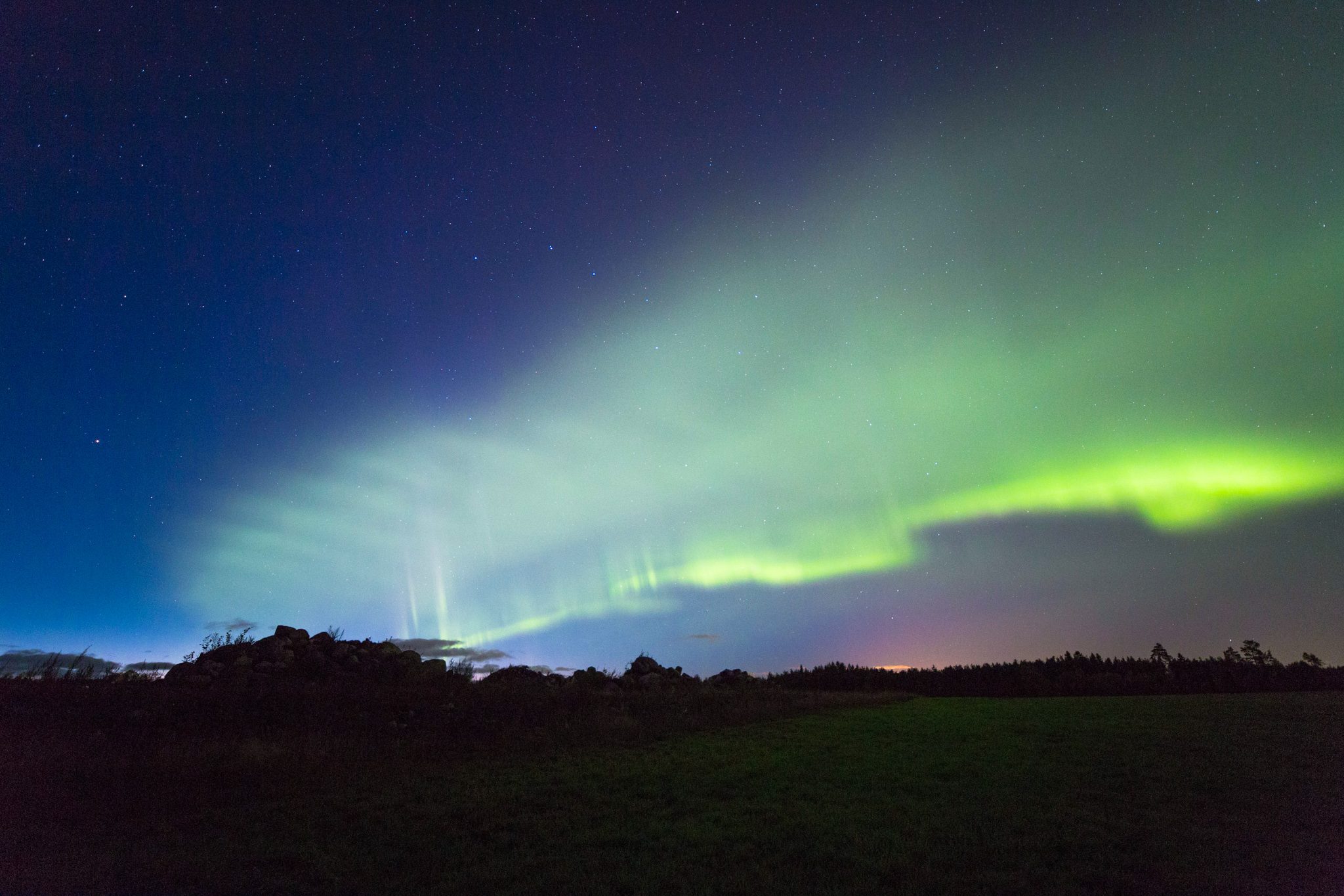 Auroral dunes photographed on Oct 7, 2018 near Laitila, Finland.