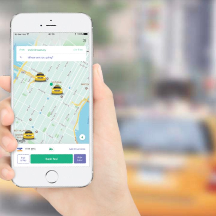 Map view of the Curb app.