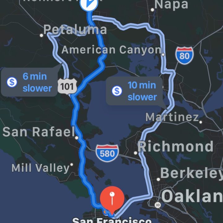 Apple Maps ETA dark mode