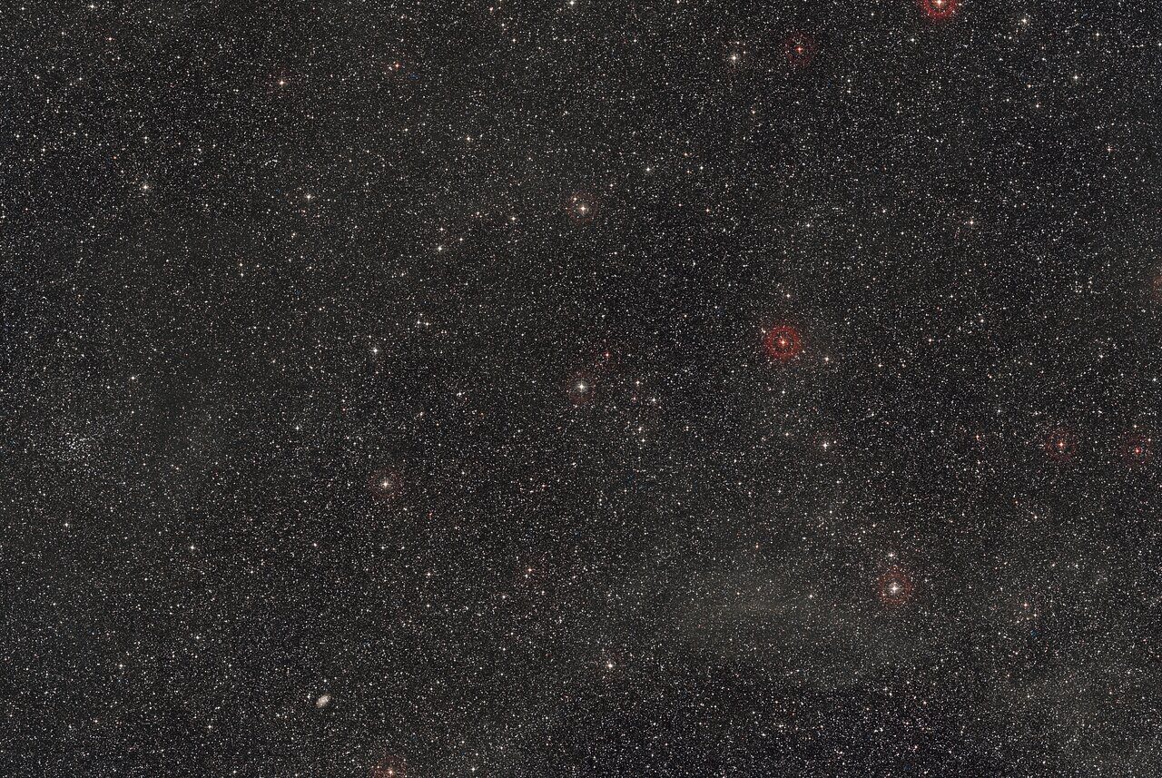A wide-field view showing the region of the sky where HD101584 is located.