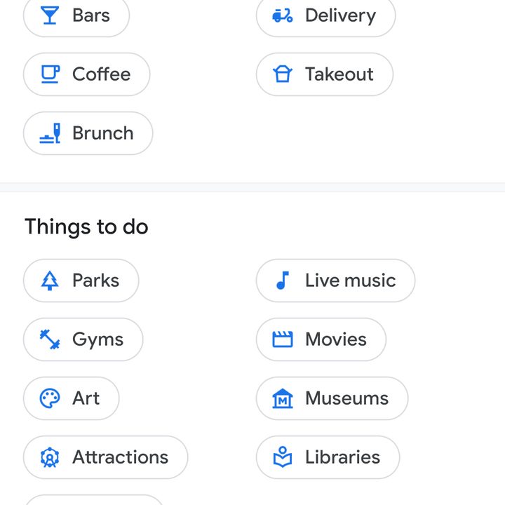 Google Maps Explore tab