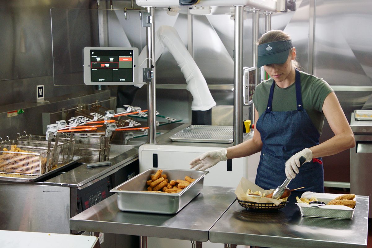 Flippy in a kitchen
