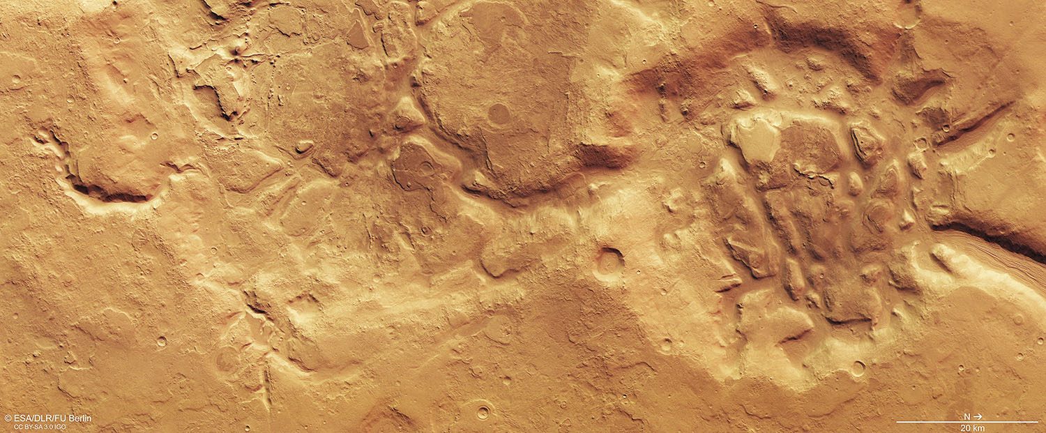 Mars is very much a world of two halves &ndash; as highlighted by this new image from ESA&rsquo;s Mars Express, which shows where the planet&rsquo;s dramatically different hemispheres come together as one.
