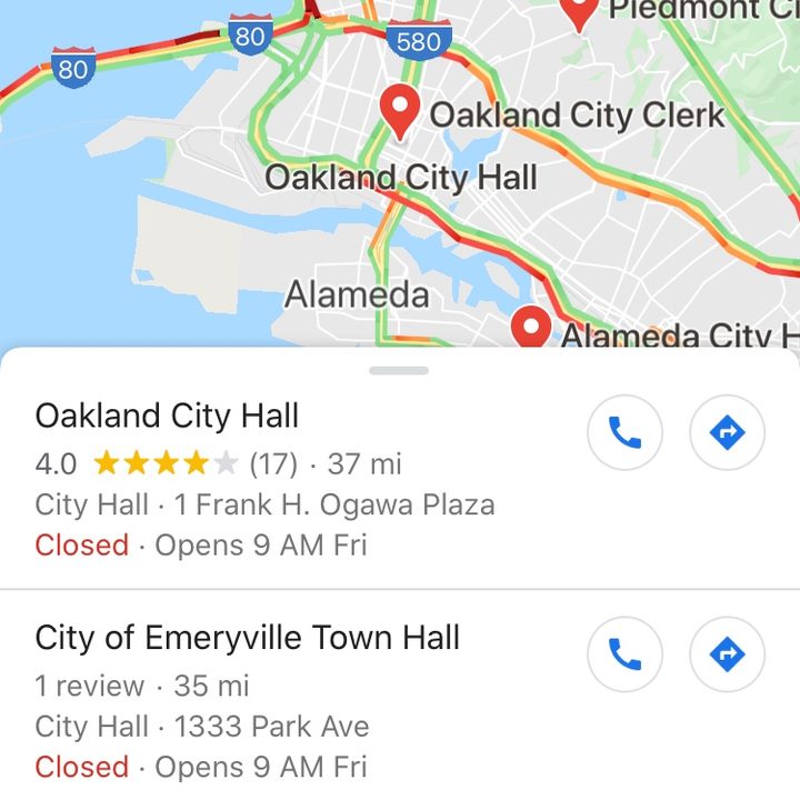 Google Maps interface
