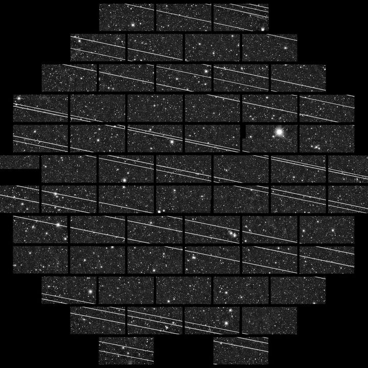 Image showing the disruption of astronomical observations caused by a previous Starlink launch