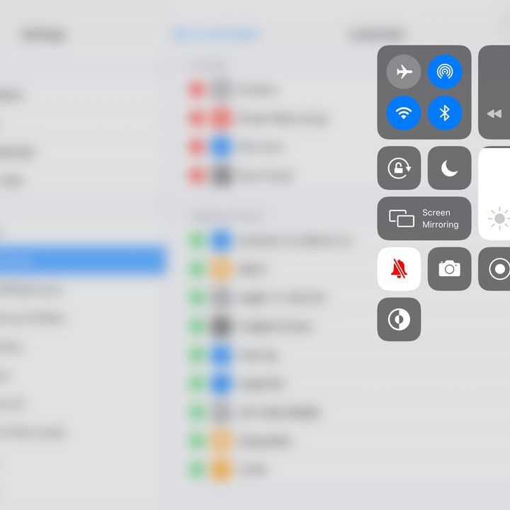 iPad Control Center