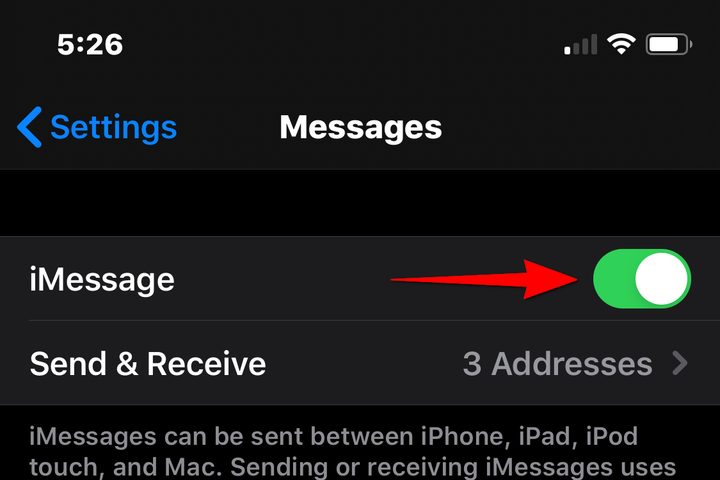 iPhone Enable iMessages