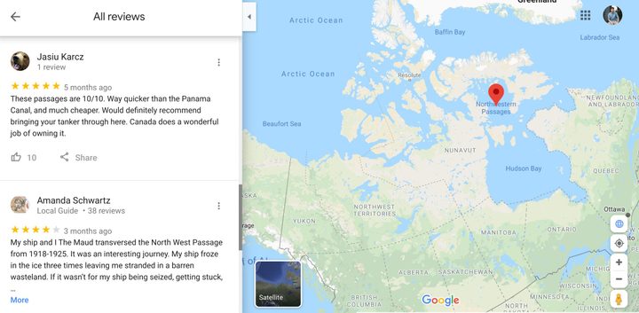 screenshot of google maps