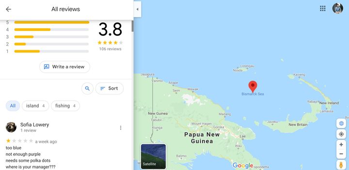 bismarck sea google maps