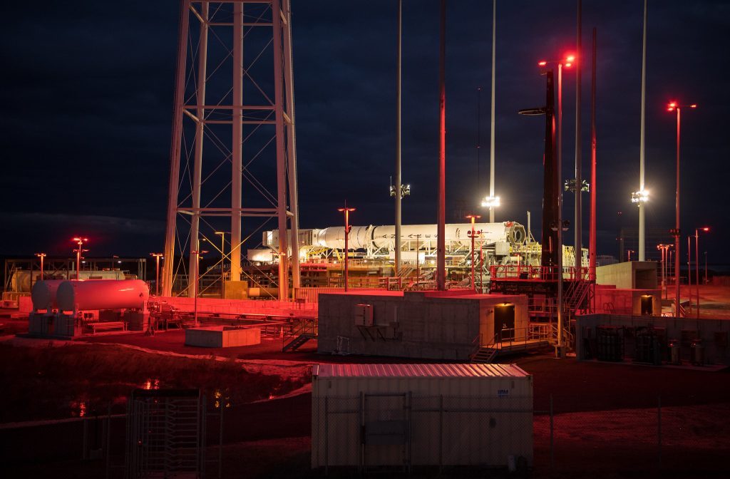 Night at the Mid-Atlantic Regional Spaceport at NASA&rsquo;s Wallops Flight Facility in Virginia