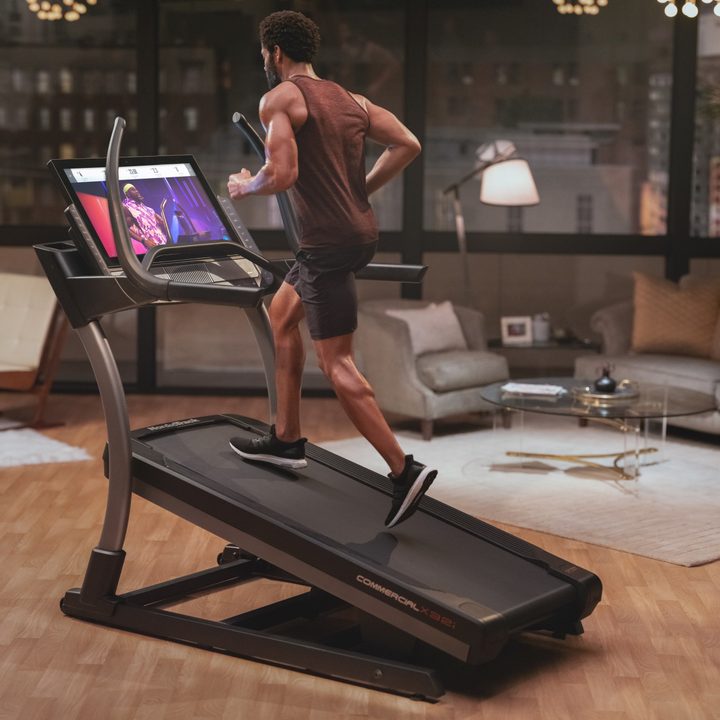 Runner using a NordicTrack treadmill.
