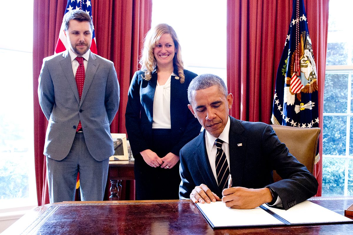 President Barack Obama signs an Executive Order March 19, 2015