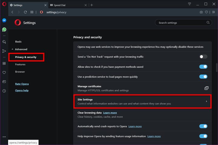 Opera Privacy & Security